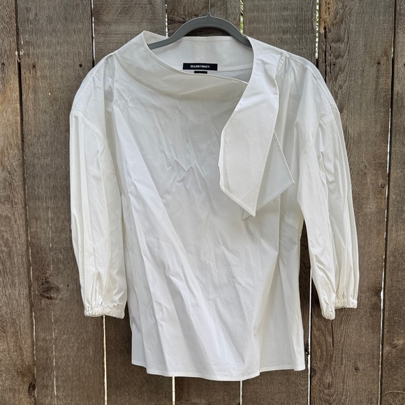 Ellen Tracy Classic White Blouse - Picture 1 of 12